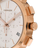 Calvin Klein Posh Chronograph White Dial Brown Leather Strap Watch for Men - K8Q376G6 Buy Now By Calvin Klein