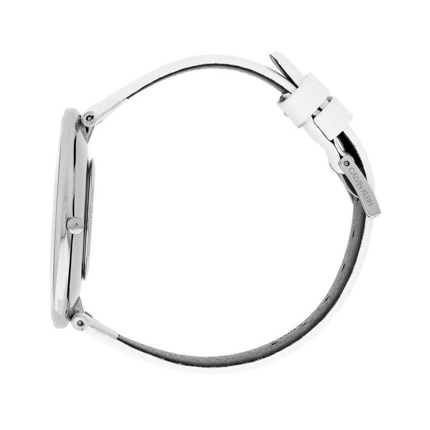 Calvin Klein Full Moon White Dial White Leather Strap Watch for Women - K8Y231L6 Buy Now By Calvin Klein