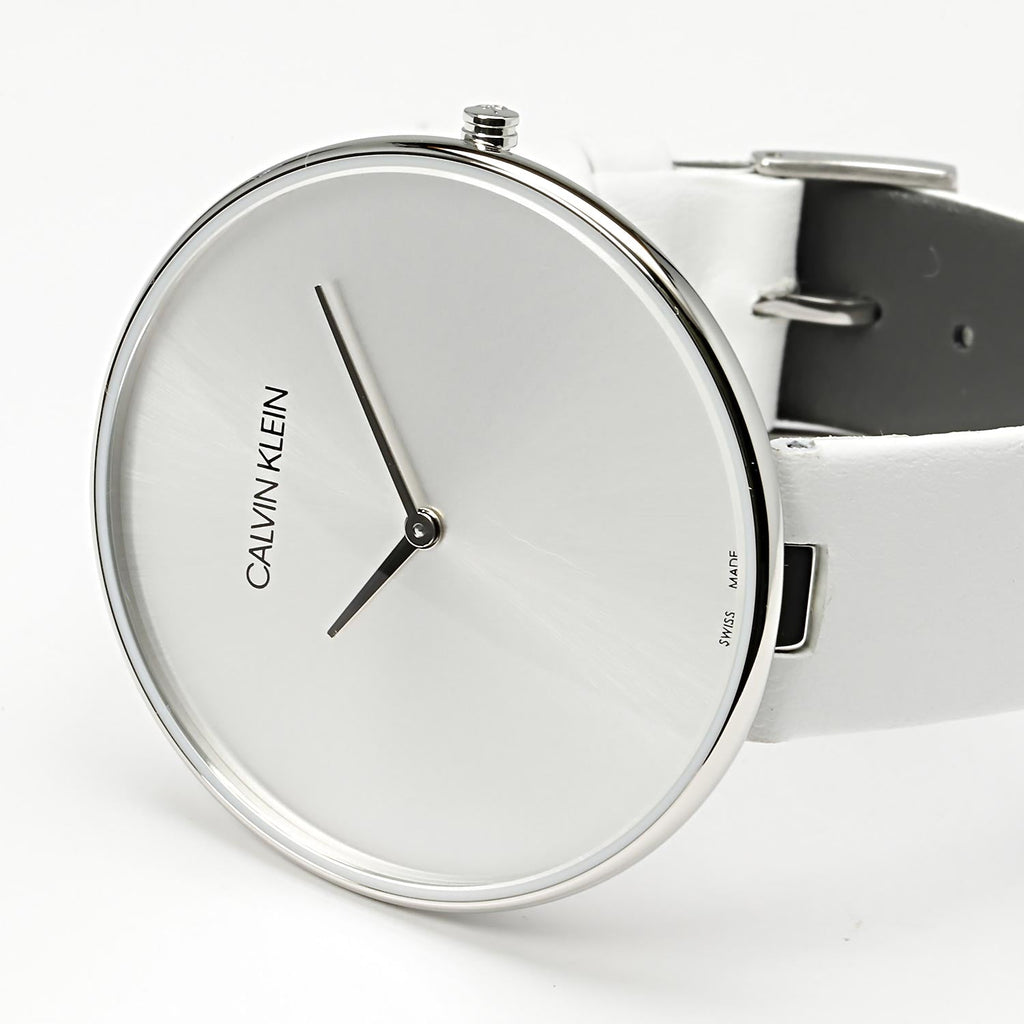 Calvin Klein Full Moon White Dial White Leather Strap Watch for Women - K8Y231L6 Buy Now By Calvin Klein