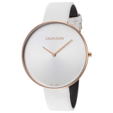 Calvin Klein Full Moon White Dial White Leather Strap Watch for Women - K8Y236L6 Buy Now By Calvin Klein