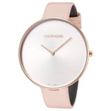 Calvin Klein Full Moon Silver Dial Pink Leather Stap Watch for Women - K8Y236Z6 Buy Now By Calvin Klein