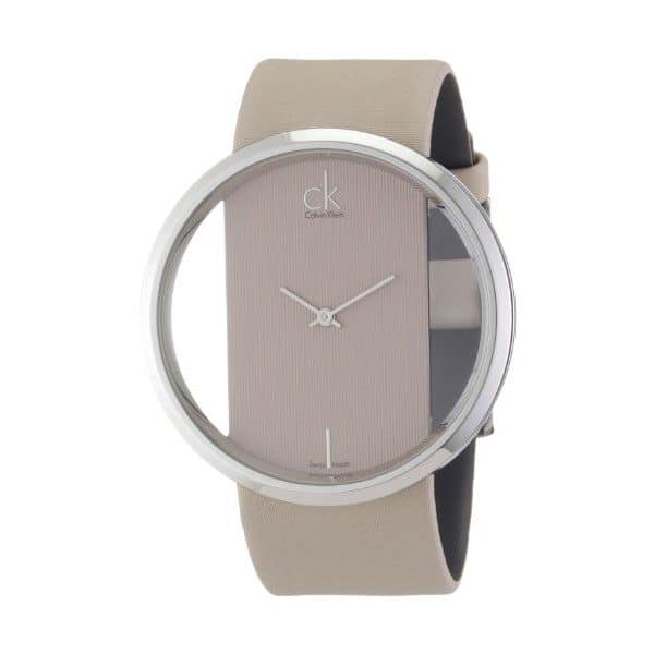 Calvin Klein Glam Transparent Dial Beige Leather Strap Watch for Women - K9423162 Buy Now By Calvin Klein