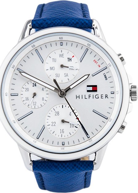 Tommy Hilfiger Carly Silver Dial Blue Leather Strap Watch for Women - 1781791 Buy Now By Tommy Hilfiger
