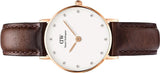 Daniel Wellington Classy Bristol White Dial Brown Leather Strap Watch For Women - DW00100062 Buy Now By Daniel Wellington