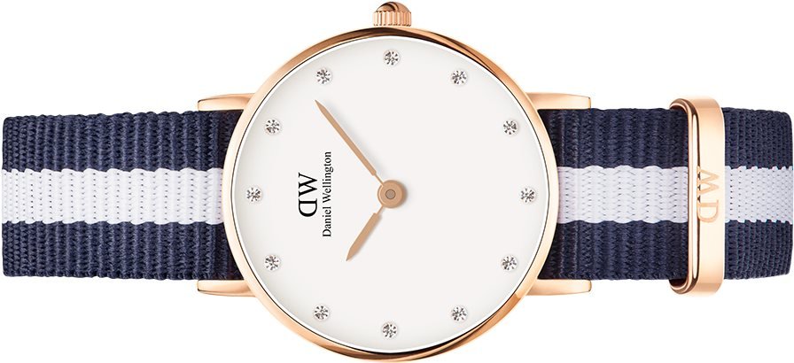 Daniel Wellington Classy Glasgow White Dial Two Tone Nylon Strap Watch For Women - DW00100066 Buy Now By Daniel Wellington