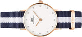 Daniel Wellington Classy Glasgow White Dial Two Tone Nylon Strap Watch For Women - DW00100066 Buy Now By Daniel Wellington