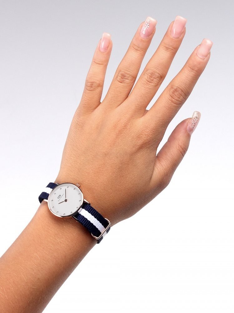 Daniel Wellington Classy Glasgow White Dial Two Tone Nylon Strap Watch For Women - DW00100066 Buy Now By Daniel Wellington