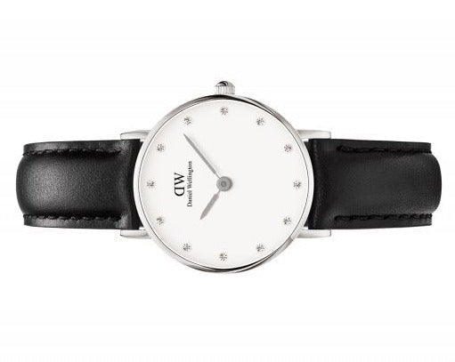 Daniel Wellington Classy Sheffield White Dial Black Leather Strap Watch For Women - DW00100068 Buy Now By Daniel Wellington