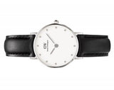 Daniel Wellington Classy Sheffield White Dial Black Leather Strap Watch For Women - DW00100068 Buy Now By Daniel Wellington