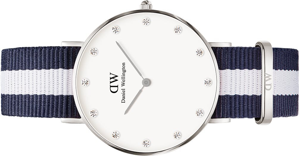 Daniel Wellington Classy Glasgow White Dial Two Tone Nylon Strap Watch For Women - DW00100082 Buy Now By Daniel Wellington