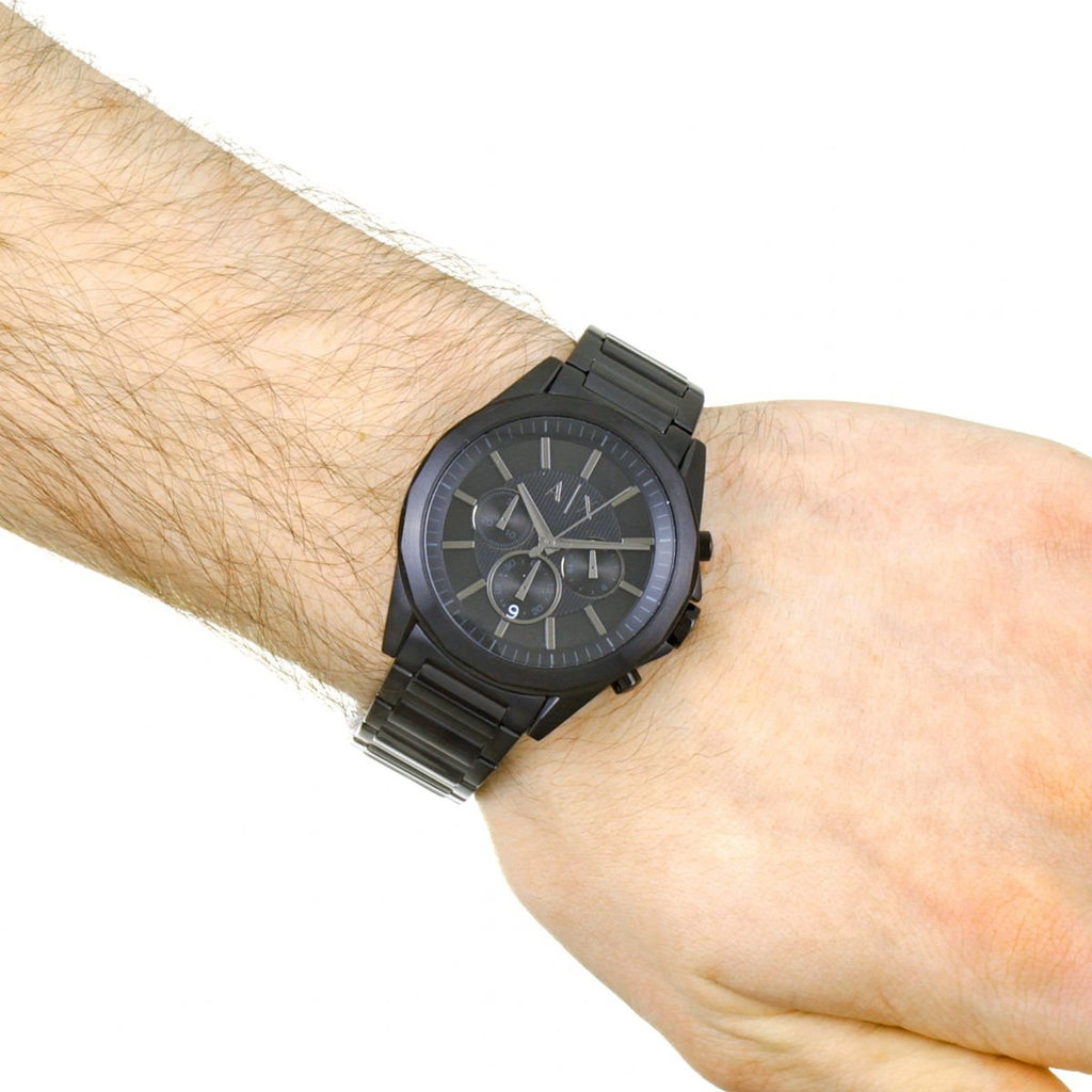 Armani Exchange Drexler Chronograph Black Dial Black Steel Strap Watch For Men - AX2601 Buy Now By Armani Exchange