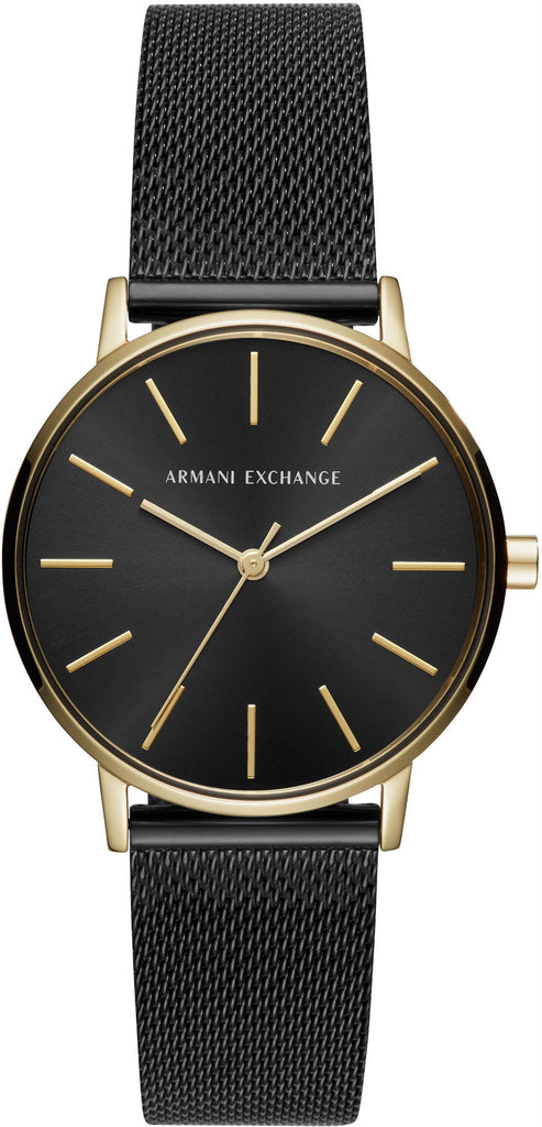 Armani Exchange Lola Three Hand Black Dial Black Mesh Strap Watch For Women - AX5548 Buy Now By Armani Exchange
