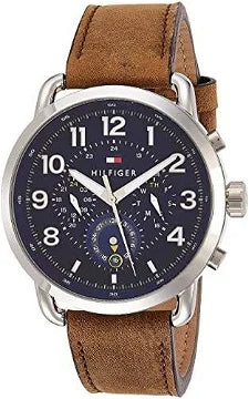 Tommy Hilfiger Briggs Chronograph Blue Dial Brown Leather Strap Watch for Men - 1791424 Buy Now By Tommy Hilfiger
