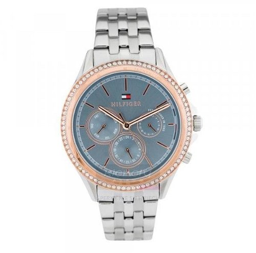 Tommy Hilfiger Ari Diamonds Blue Dial Silver Steel Strap Watch for Women - 1781976 Buy Now By Tommy Hilfiger