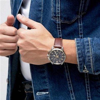 Tommy Hilfiger Dean Multifunctional Blue Dial Brown Leather Strap Watch for Men - 1791275 Buy Now By Tommy Hilfiger