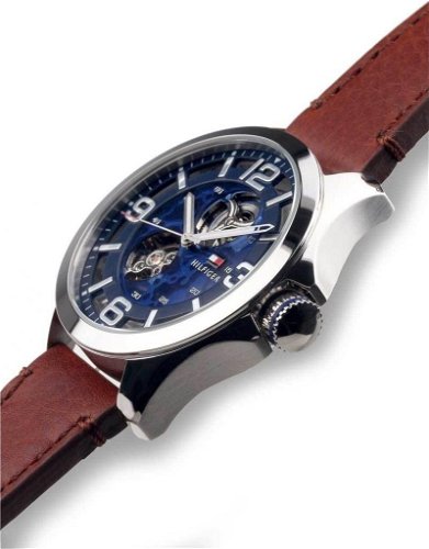 Tommy Hilfiger Bruce Analog Blue Dial Brown Leather Strap Watch for Men - 1791278 Buy Now By Tommy Hilfiger