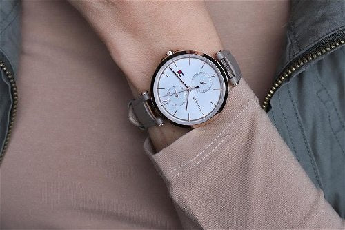 Tommy Hilfiger Angela Quartz Silver Dial Brown Leather Strap Watch for Women - 1782125 Buy Now By Tommy Hilfiger