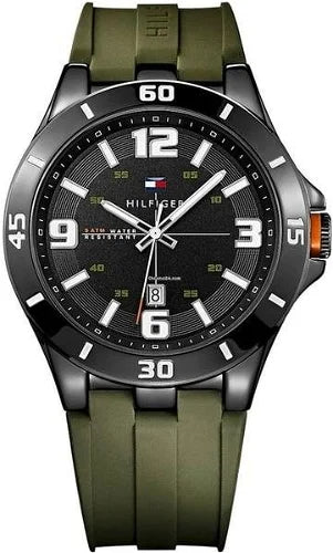 Tommy Hilfiger Drew Black Dial Green Rubber Strap Watch for Men - 1791065 Buy Now By Tommy Hilfiger