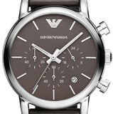 Emporio Armani Classic Chronograph Brown Dial Brown Leather Strap Watch For Men - AR1734 Buy Now By Emporio Armani