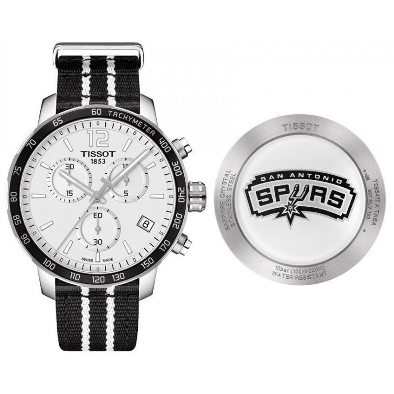 Tissot Quickster Chronograph NBA San Antonio Spurs Edition White Dial Two Tone NATO Strap Watch for Men - T095.417.17.037.07 Buy Now By Tissot