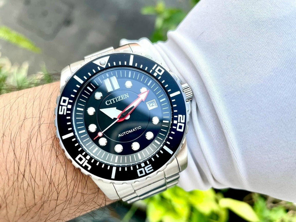 Citizen Mechanical Black Dial Silver Steel Strap Watch For Men - NJ0120-81E Buy Now By Citizen