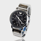 Emporio Armani Luigi Black Dial Silver Steel Strap Watch For Men - AR1894 Buy Now By Emporio Armani