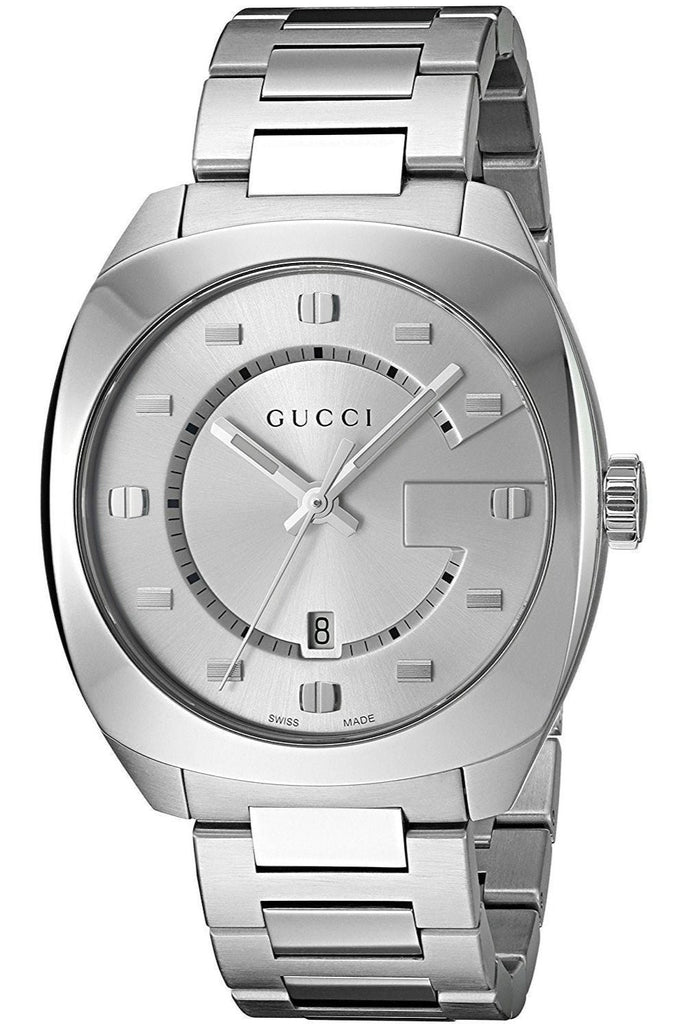 Gucci GG2570 Silver Dial Silver Steel Strap Watch For Men - YA142308 Buy Now By Gucci