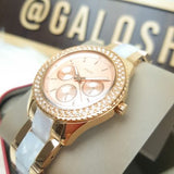 Fossil Stella Multifunction Rose Gold Dial Two Tone Steel Strap Watch for Women - ES4755 Buy Now By Fossil