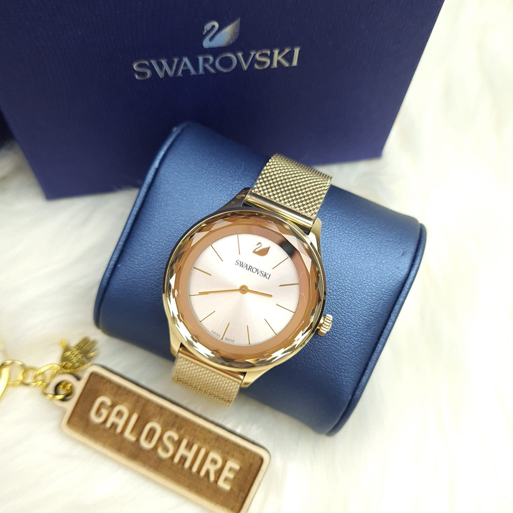 Swarovski Octea Nova Analog Gold Dial Gold Mesh Strap Watch for Women - 5649993 Buy Now By Swarovski