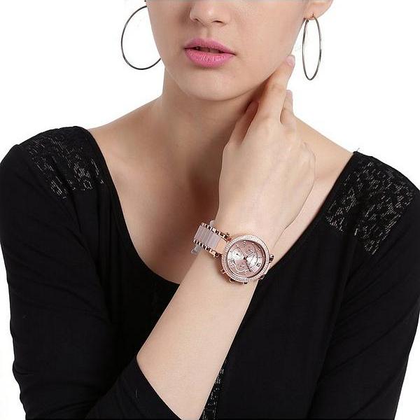 Michael Kors Parker Pink Dial Two Tone Steel Strap Watch for Women - MK5896 Buy Now By Michael Kors