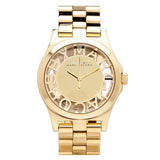 Marc Jacobs Henry Transparent Gold Dial Gold Steel Strap Watch for Women - MBM3206 Buy Now By Marc Jacobs