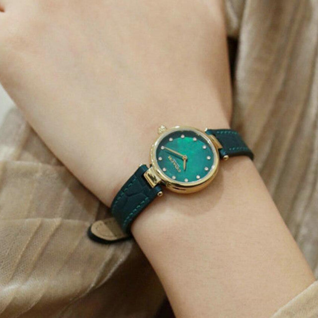 Coach Park Analog Green Dial Green Leather Strap Watch for Women - 14503534 Buy Now By Coach