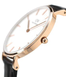 Daniel Wellington Petite Sheffield White Dial Black Leather Strap Watch For Women - DW00100174 Buy Now By Daniel Wellington