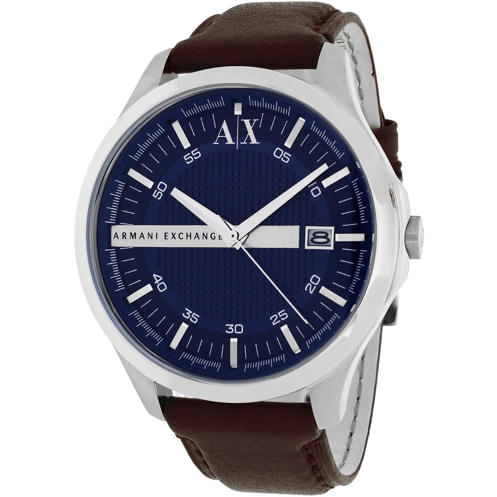 Armani Exchange Hampton Chronograph Blue Dial Brown Leather Strap Watch For Men - AX2133 Buy Now By Armani Exchange