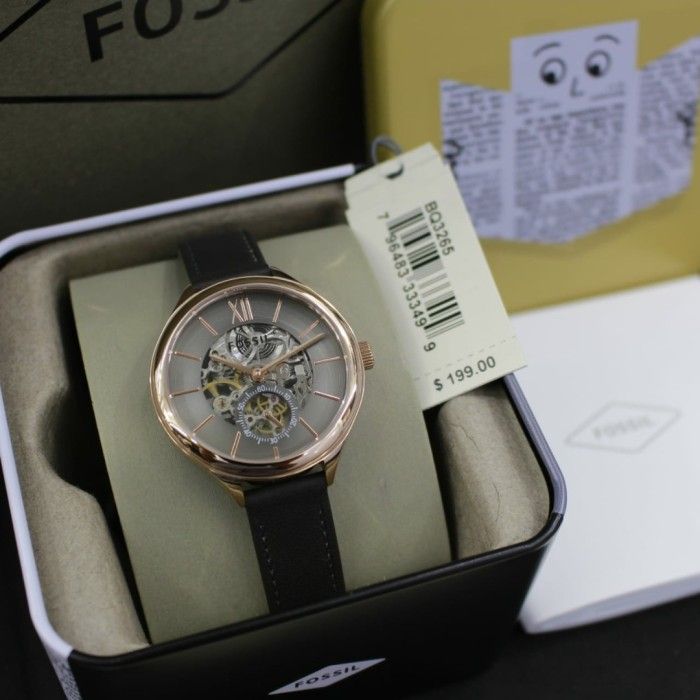 Fossil Suitor Mechanical Grey Dial Grey Leather Strap Watch for Women - BQ3265 Buy Now By Fossil