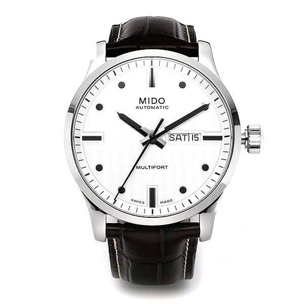 Mido Multifort Automatic Silver Dial Black Leather Strap Watch For Men - M005.430.16.031.80 Buy Now By Mido