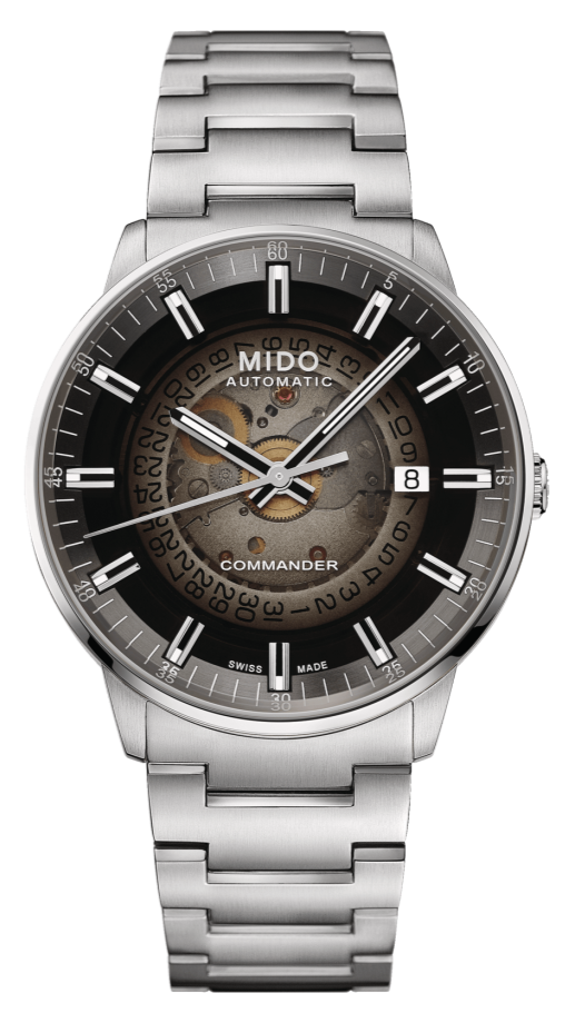 Mido Commander Automatic Gradient Black Dial Silver Steel Strap Watch For Men - M021.407.11.411.00 Buy Now By Mido