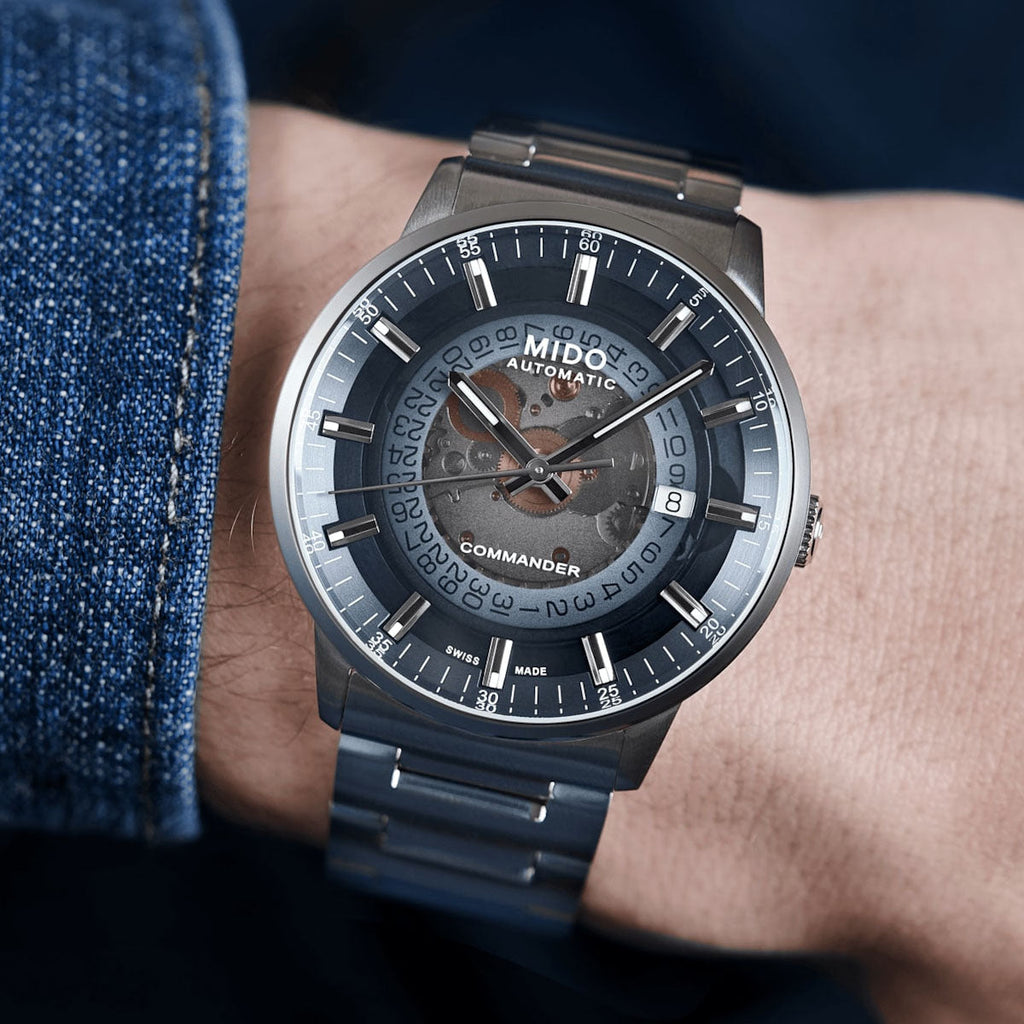 Mido Commander Automatic Gradient Black Dial Silver Steel Strap Watch For Men - M021.407.11.411.00 Buy Now By Mido