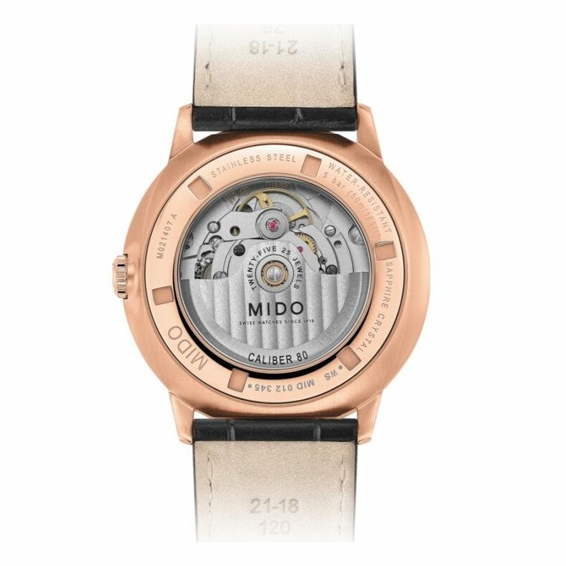 Mido Commander Automatic Black Dial Black Leather Strap Watch For Men - M021.407.36.411.00 Buy Now By Mido