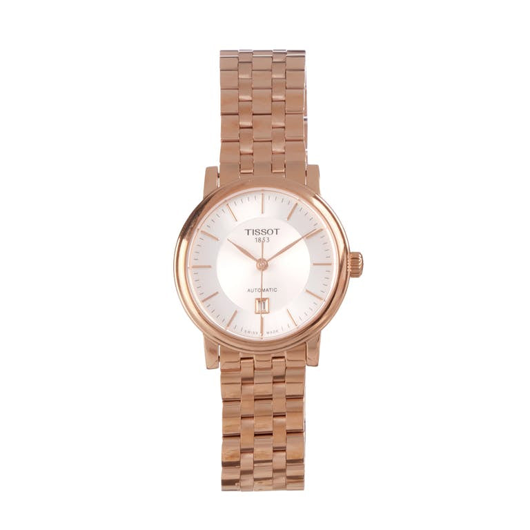 Tissot T Classic Carson Premium White Dial Rose Gold Steel Strap Watch for Women - T122.207.33.031.00 Buy Now By Tissot