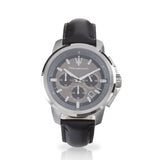 Maserati Successo 44mm Grey Dial Black Leather Strap Watch For Men - R8871621006 Buy Now By Maserati