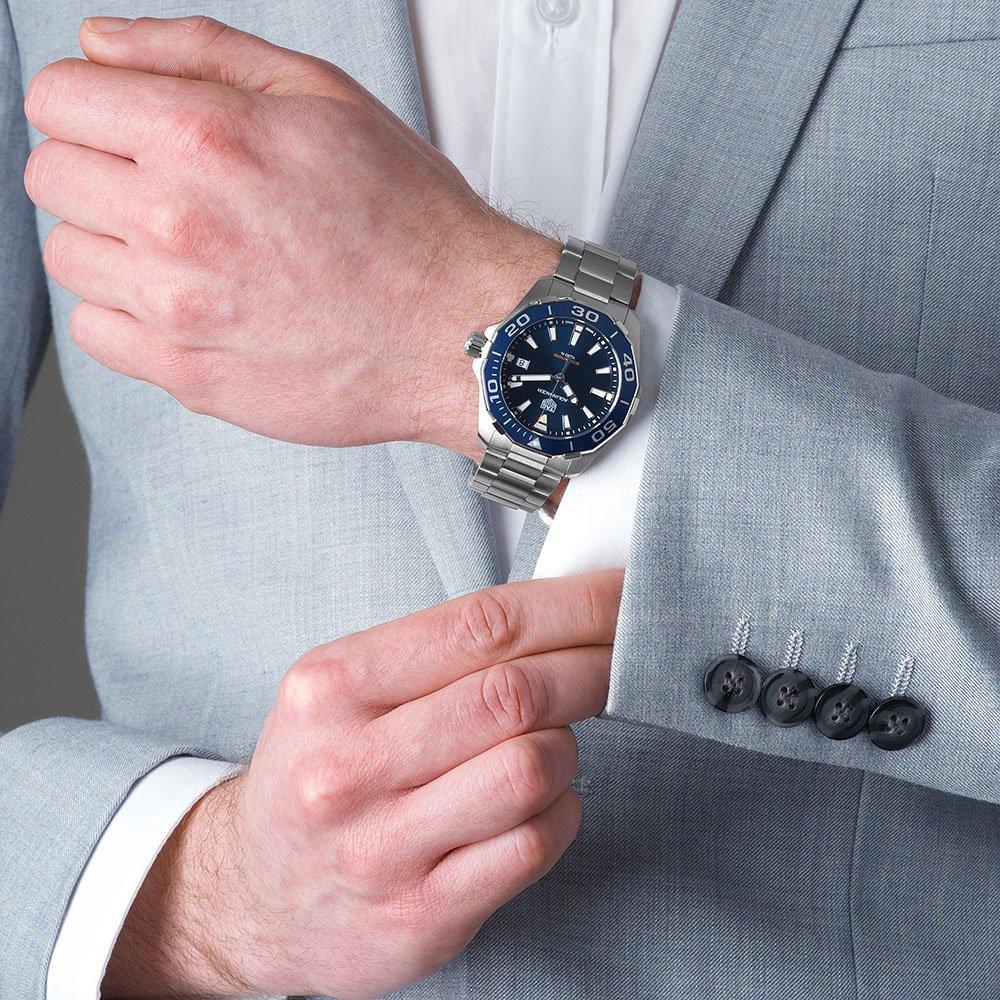 Tag Heuer Aquaracer Blue Dial Quartz Silver Steel Strap Watch for Men - WAY111C.BA0928 Buy Now By Tag Heuer