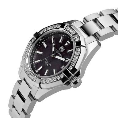 Tag Heuer Aquaracer Quartz Diamonds Black Dial Silver Steel Strap Watch for Women - WAY131P.BA0748 Buy Now By Tag Heuer