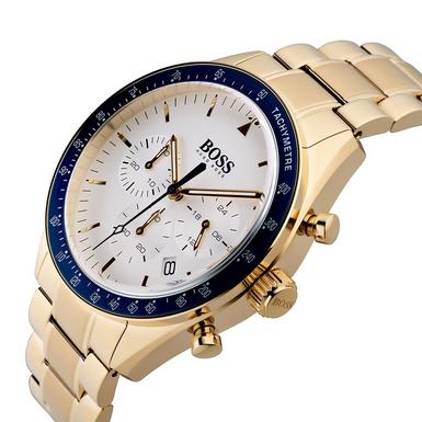 Hugo Boss Trophy White Dial Gold Steel Strap Watch for Men - 1513631 Buy Now By Hugo Boss
