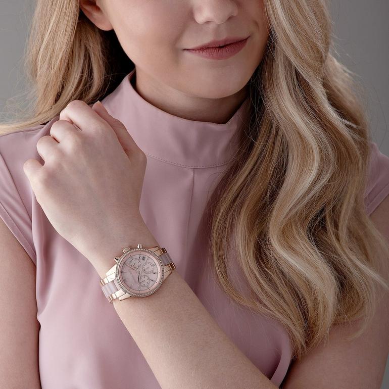 Michael Kors Ritz Chronograph Mother of Pearl White Dial Two Tone Steel Strap Watch For Women - MK6769 Buy Now By Michael Kors