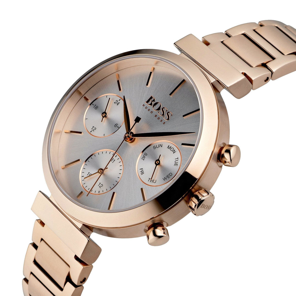 Hugo Boss Flawless Quartz White Dial Gold Steel Strap Watch for Women -1502531 Buy Now By Hugo Boss