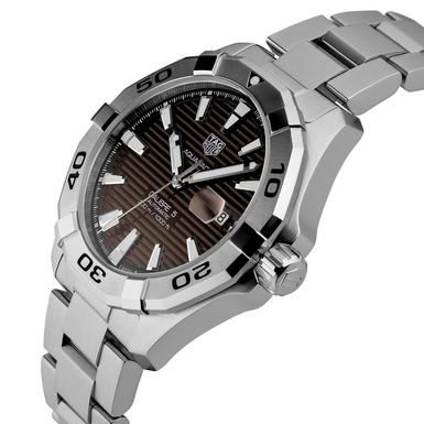 Tag Heuer Aquaracer Calibre 5 Automatic Sunray Brown Dial Silver Steel Strap Watch for Men - WAY2018.BA0927 Buy Now By Tag Heuer