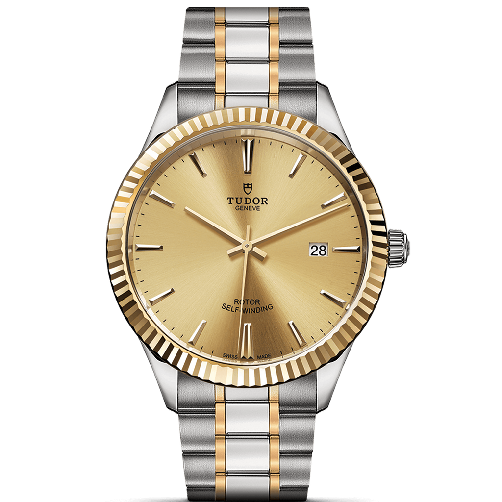 Tudor Style Automatic Gold Dial Two Tone Steel Strap Watch for Men - M12713-0001 Buy Now By Tudor