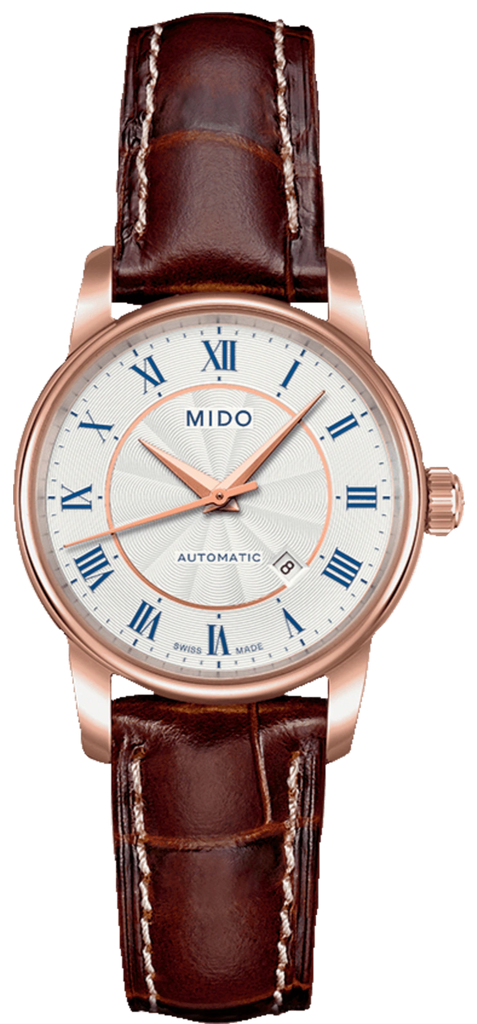 Mido Baroncelli III Automatic Silver Dial Brown Leather Strap Watch For Women - M7600.2.21.8 Buy Now By Mido