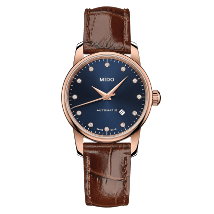 Mido Baroncelli Automatic Midnight Blue Dial Brown Leather Strap Watch For Women - M7600.3.65.8 Buy Now By Mido